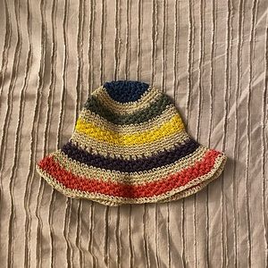 Rainbow Straw Bucket Hat